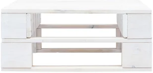 vidaXL Stołek ogrodowy wykonany z palet, drewno FSC, biały vidaXL - Pozostałe meble ogrodowe - miniaturka - grafika 3