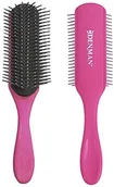 Szczotki i grzebienie do włosów - Denman Szczotka do włosów D4 Fancy, z zaokrąglonym nylonowym włosiem, różowa/szara - miniaturka - grafika 1