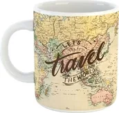 Kubki - NoName kubek Maps 300 ml 12 x 10 cm ceramiczny beżowy twm_855348 - miniaturka - grafika 1