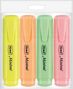 Zakreślacz Mistral Pastel 4 kolory TOMA - Przybory szkolne - miniaturka - grafika 2