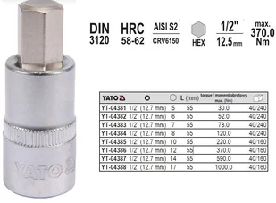 Yato Klucz trzpieniowy imbusowy 1/2" - Klucze i nasadki - miniaturka - grafika 4