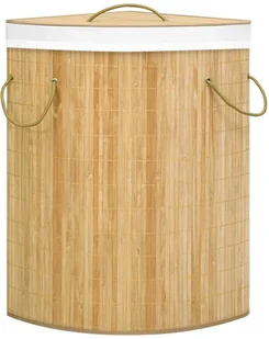 vidaXL Bambusowy kosz na pranie, narożny, 60 L vidaXL - Kosze na bieliznę - miniaturka - grafika 3
