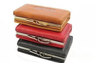 Monkey Maker Portfel Damski Skórzany 12 cm Klamra I Klapka Skóra Naturalna - Portfele - miniaturka - grafika 8