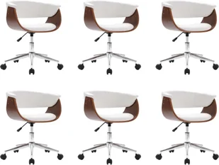 vidaXL Obrotowe krzesła stołowe, 6 szt., białe, sztuczna skóra 3054859 - Krzesła - miniaturka - grafika 10