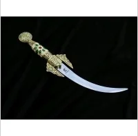 ARABSKI BOGATO ZDOBIONY ZAKRZYWIONY SZTYLET 505 - Repliki - broń - miniaturka - grafika 2