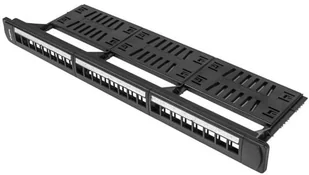 Lanberg Patch panel pusty PPKS-1124-B 24 port 1U 19\" z organizerem do modułów keystone czarny PPKS-1124-B - Szafy rack - miniaturka - grafika 4