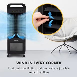 Klarstein Klarstein Cooler Rush, wentylator/chłodnica powietrza, 5,5 l, 45 W, pilot, 5 x pakiet lodowy ACO4-CoolerRushB - Klimatory - miniaturka - grafika 5