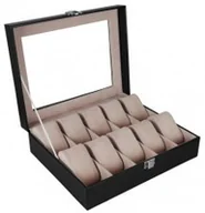 Pudełka i szkatułki - MAX-LAND SZKATUŁKA KASETKA NA ZEGAREK ZEGARKI 10 ZEGARKÓW SZKŁO SU40000 - miniaturka - grafika 1