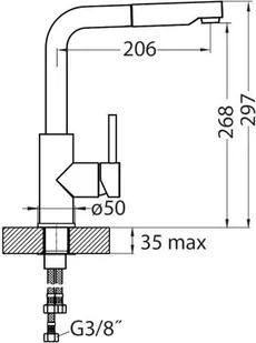 Alveus SIROS-P chrom SZCZOTKOWANY CHR-BR - Baterie kuchenne - miniaturka - grafika 2