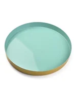 Świeczniki - Mondex MONDEX ANISHA TACA DEKORACYJNA MIĘTOWY ZŁOTY 30 X 3 CM METAL HTOA9933 1 - miniaturka - grafika 1