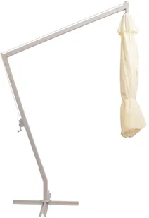 vidaXL Parasol ogrodowy, wiszący, 350 cm, słupek aluminiowy, piaskowy - Parasole ogrodowe - miniaturka - grafika 12