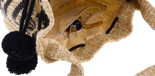 Cavaldi 4U Mała, słomiana torebka worek z pomponami, idealna na lato - Torebki damskie - miniaturka - grafika 3