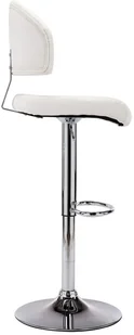 vidaXL Stołek barowy, biały, sztuczna skóra - Taborety i hokery - miniaturka - grafika 5
