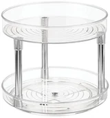 Pojemniki kuchenne - InterDesign Obrotowy talerz obrotowy talerz 56600eu Linus 2-Tier firmy  Spice organizer do kuchni  22, 9 cm, przezroczysty/chrom, plastik, Clear/Chrome, 23.2 x 0.254 x 19.8 cm 56600 - miniaturka - grafika 1