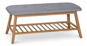 Ławki do przedpokoju - HALMAR Ławka drewniana z półka na buty ST15  szare miękkie siedzisko - miniaturka - grafika 1