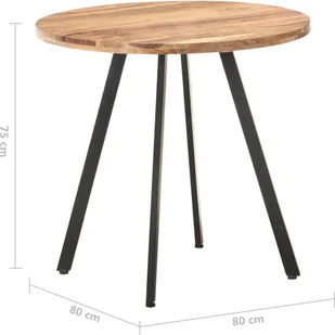 vidaXL Stół jadalniany, 80 cm, lite drewno akacjowe 320485 - Stoły - miniaturka - grafika 5