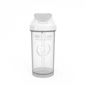 Kubki dla dzieci - Twistshake Twistshake Kubek niekapek ze słomką Biały - 360 ml - miniaturka - grafika 1