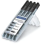 Markery permanentne - Staedtler 31  9 WP4GS Lumocolor permanent sfmb do folii 4 sztuki czarna o możliwości instalacji Staedtler-Box, czarny 31-9WP4GS - miniaturka - grafika 1