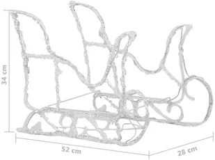 vidaXL Lumarko Świąteczna dekoracja: renifery z saniami, 280x28x55 cm, akryl! 328524 - Oświetlenie świąteczne - miniaturka - grafika 8