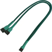 Kable komputerowe i do monitorów - Nanoxia Kabel zasilający 3-Pin Molex rozgałęźnik 30cm green - 900500002 - miniaturka - grafika 1