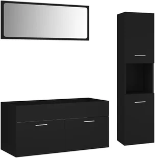 VidaXL Lumarko Zestaw mebli łazienkowych, czarny, płyta wiórowa! 3071694 VidaXL - Meble łazienkowe - miniaturka - grafika 33
