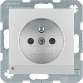 Gniazdka elektryczne - Hager Polo sp. z o.o. Gniazdo pojedyncze z/u LED alu mat B.7 6765101404 - miniaturka - grafika 1