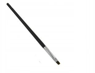 Pędzelek pędzel do żelu płaski nr 4 drewno czarne - Akcesoria do paznokci - miniaturka - grafika 2