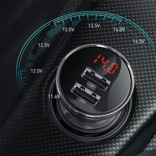 Baseus ładowarka samochodowa 2x USB 4,8A 24W z LCD srebrny (CCBX-0S) - Ładowarki do telefonów - miniaturka - grafika 27