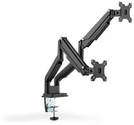 Uchwyty do monitorów - Digitus Ramię biurkowe podwójne z zaciskiem regulowane 2xLCD max. 32" max. 2x 9kg uchylno-obrotowe czarny DA-90395 - miniaturka - grafika 1