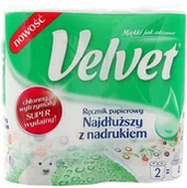 Ręczniki papierowe - Velvet Care Ręcznik papierowy VELVET Najdłuższy z nadrukiem , 2 szt. - miniaturka - grafika 1