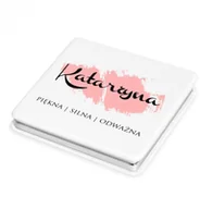 Lusterka do makijażu - Murrano Lusterko kwadratowe z grawerem piękna silna odważna LSTR-KW-012 - miniaturka - grafika 1