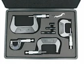 Suwmiarki i mikrometry - Mikrometry 0-100mm Zestaw 4 Szt. Mikrometr + Box - miniaturka - grafika 1
