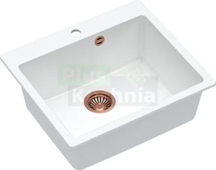 QUADRON MORGAN 110 biały metalik + odpływ miedziany PVD (HB8304U1-C1) HB8304U1-C1 - Zlewozmywaki - miniaturka - grafika 3