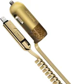 Ładowarki samochodowe - Remax RCC-103 Finchy ładowarka samochodowa USB + kabel lightning micro USB 3.4A złota - miniaturka - grafika 1
