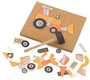 VIGA Drewniana Ukł. na Pinezki Pojazdy Budowlane - Układanki dla dzieci - miniaturka - grafika 2