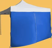 Pawilony ogrodowe - Expodom Ściana boczna 3m z drzwiami do konstrukcji z profilu sześciokątnego, Niebieski - miniaturka - grafika 1