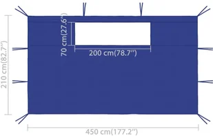 VidaXL Ścianki do altany, z oknami, 2 szt., niebieskie! 3070418 VidaXL - Pawilony ogrodowe - miniaturka - grafika 5