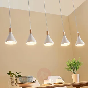 Lampenwelt com 5-punktowa lampa wisząca LED Arina, biała - Lampy sufitowe - miniaturka - grafika 5