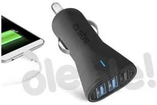 SBS 4.1A 3xUSB FC czarna - Ładowarki samochodowe - miniaturka - grafika 2