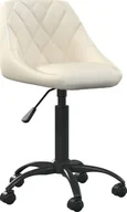 Fotele i krzesła biurowe - vidaXL Krzesło biurowe Krzesło biurowe kremowe obite aksamitem - miniaturka - grafika 1