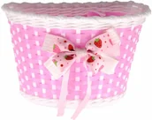 Koszyki rowerowe - Verso Dziecięcy kosz na kierownicę Verso 12-16" różowy z kokardą - miniaturka - grafika 1