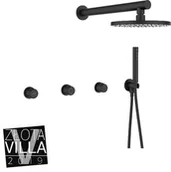 Baterie podtynkowe - Laveo Laveo Pretto bateria natryskowa podtynkowa z zestawem czarna BAO 704P BAO 704P - miniaturka - grafika 1