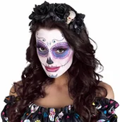 Dodatki do strojów karnawałowych - Boland Opaska z różami i czachą - 1 szt. - miniaturka - grafika 1