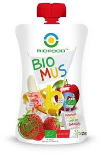 BIOFOOD Mus Truskawka+Jabłko+Banan BIO 90g - Bio Food - Kaszki dla dzieci - miniaturka - grafika 2
