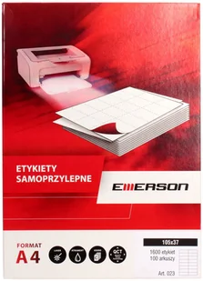 Emerson ETYKIETA SAMOPRZYLEPNA W ARKUSZU A4 105 X37 zakupy dla domu i biura ETA4105X037W - Notesy i bloczki - miniaturka - grafika 4