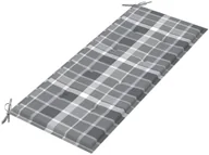 Poduszki ogrodowe - vidaXL Poduszka na ławkę ogrodową, szara krata, 120x50x4cm, tkanina 314085 - miniaturka - grafika 1
