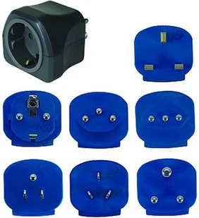 Brennenstuhl wtyczka turystyczna zestaw, adapter gniazda wtykowego z różnymi końcówkami do ponad 150 krajów (7 X wtyk), Kolor: czarny, czarny 1508160 - Akcesoria turystyczne - miniaturka - grafika 2