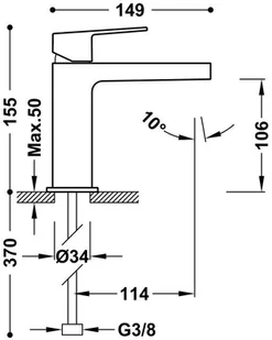 Tres Bateria Umywalkowa Project 21110301Om - Baterie umywalkowe - miniaturka - grafika 3