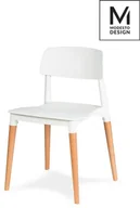 Krzesła - Modesto Design MODESTO krzesło ECCO białe - polipropylen, podstawa bukowa C1015.WHITE - miniaturka - grafika 1