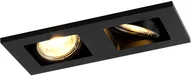 Oprawy, klosze i abażury - QAZQA Oprawa do wbudowania prostokątna czarna 2-źródła światła - Qure - miniaturka - grafika 1